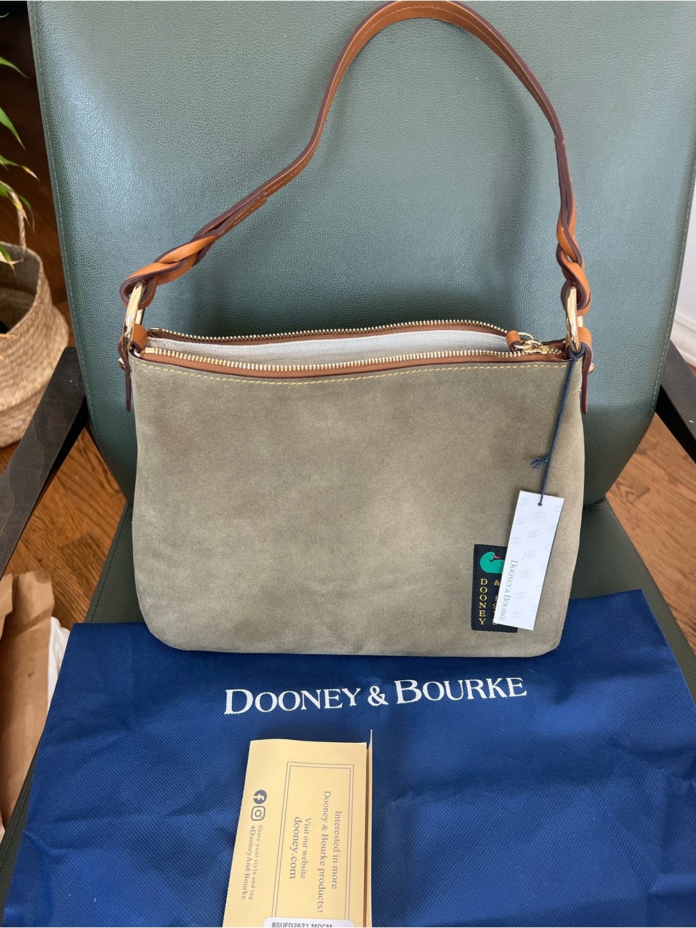 Dooney & Bourke Moss Suede Chloe 30 NWT